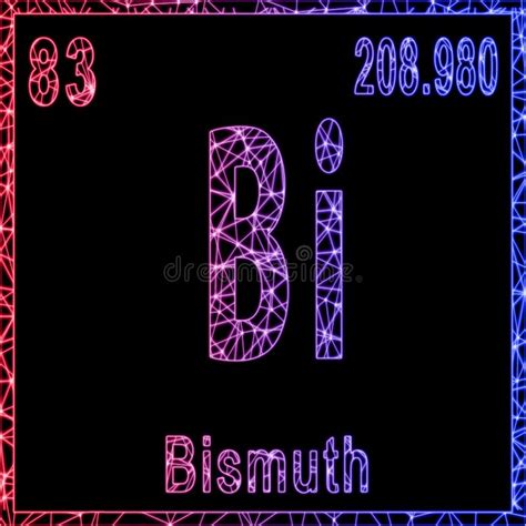 Bismuth Chemical Element Sign With Atomic Number And Atomic Weight