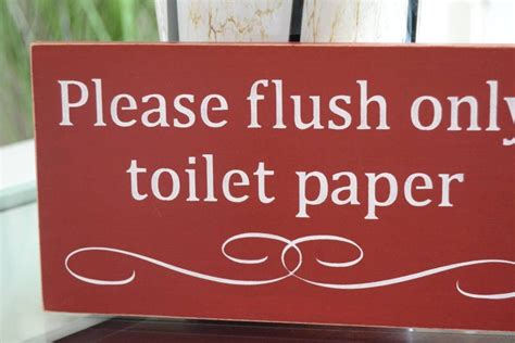 Please Flush Only Toilet Paper 95x5 Solid Wood Sign Choose