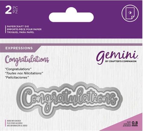 Gemini Expressions Only Words Metal Die Congratulations Gem Md E W