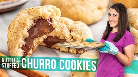 Nutella Stuffed Churro Cookies Youtube