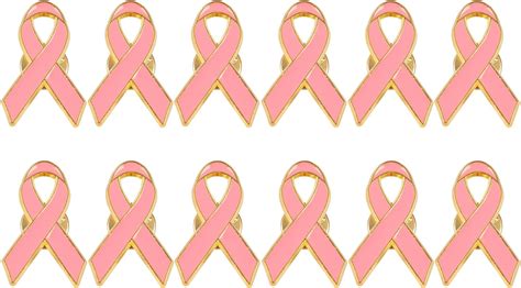 Breast Cancer Awareness Lapel Pins 12 Pack Pink Ribbon