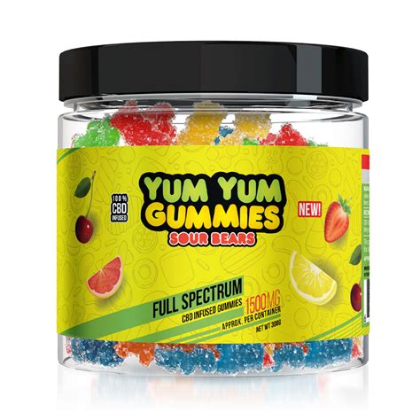 yum yum gummies cbd full spectrum sour bears 1500mg cannabunga