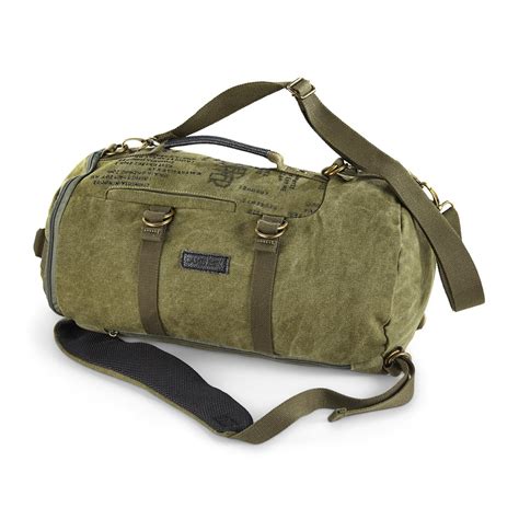 Heavy Duty Canvas Duffle Bag With Leather Trim 24 X 14 660941