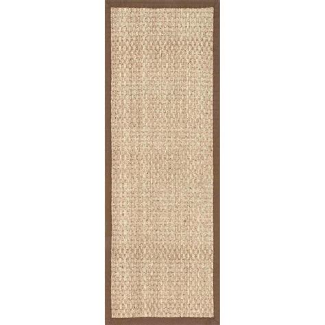 Nuloom Hesse Checker Weave Seagrass Brown 2 Ft 6 In X 8 Ft Indoor