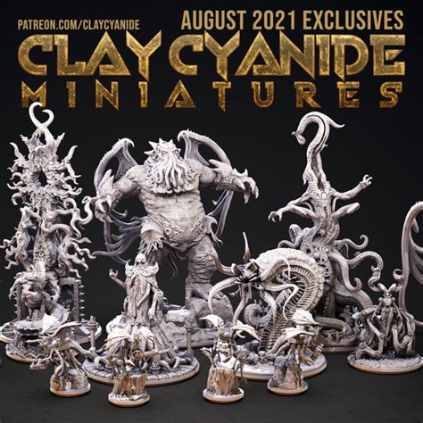 3d Printable Great Old Ones By Clay Cyanide Miniatures