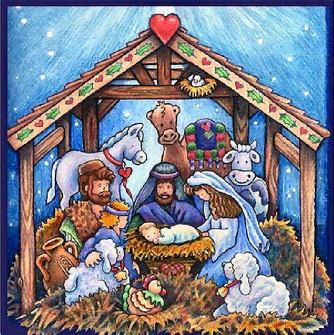 Belen Nacimiento Del Niño Jesús Ilustración De Navidad Imágenes De