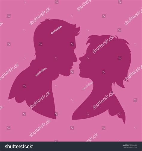 Kissing Couple Love Silhouette Vector Illustration Stock Vector Royalty Free 376559464