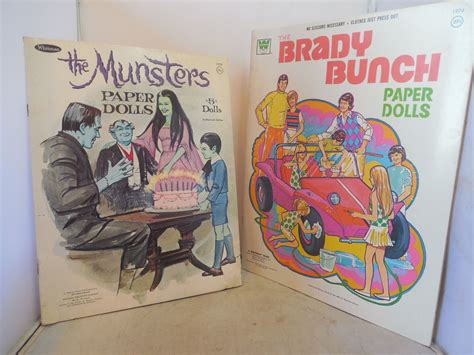 Vintage Whitman The Munsters And The Brady Bunch Paper Doll Books