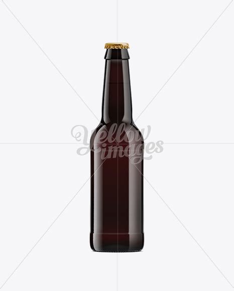 Download 330ml Black Amber Bottle with Dark Beer Mockup in Bottle Mockups on Yellow Images Object Mockups