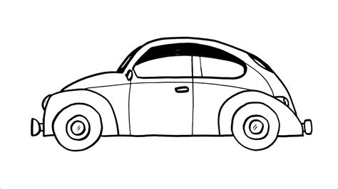 How To Draw A Volkswagen Beetle Car Easy Vw Beetle Car Drawing Step