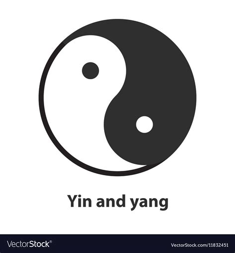 Icon Of Yin Yang Symbol Taoism Buddhism Daoism Vector Image