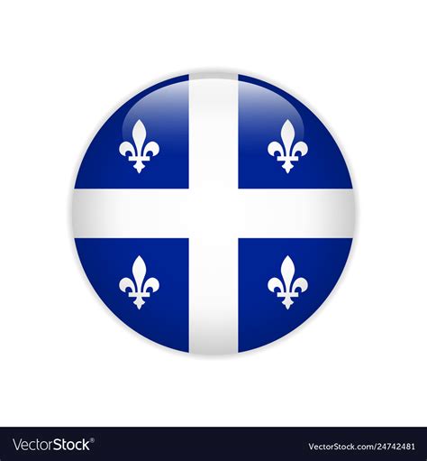 Flag Quebec Button Royalty Free Vector Image Vectorstock