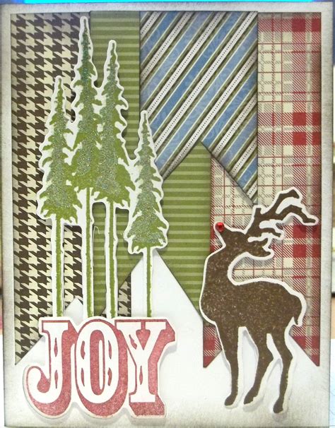 Christmas Card Made Using Tim Holtz Sizzix Holiday Joy Christmas