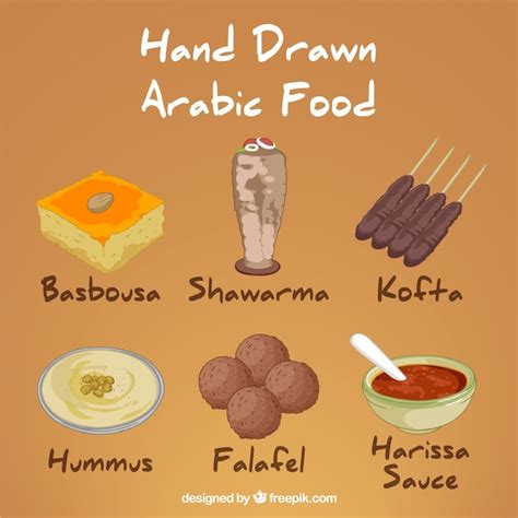 Free Vector Hand Drawn Variety Of Arabic Menus