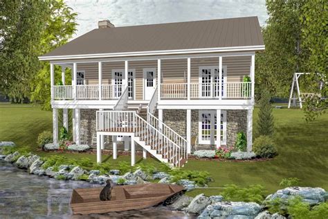 Plan 20141ga Relaxing Porches And A Walkout Basement Country Style
