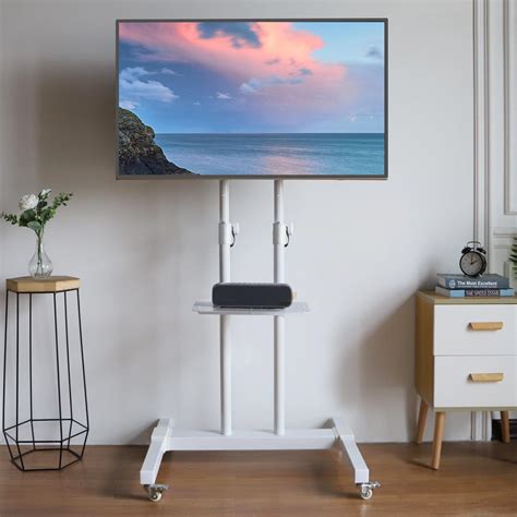 Tall Tv Stand With Wheels For 32 To 85 Inch Flat Panel Tvs Tilt Floor