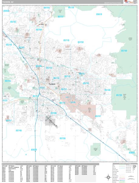 Tucson Arizona Zip Code Maps Premium