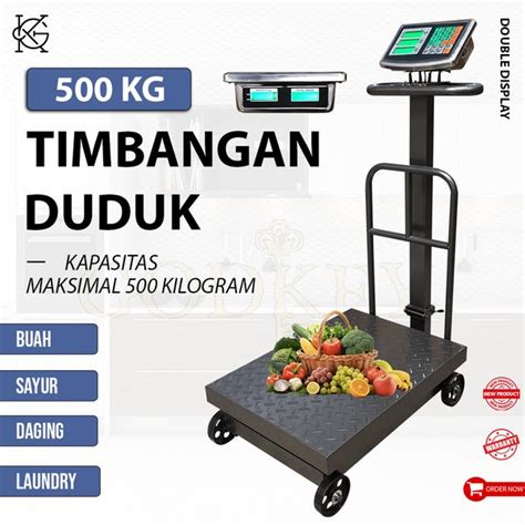 Jual Timbangan Duduk Digital TCS 500 Kg Elektronik Pagar Lipat Display Sembako Laundry Buah