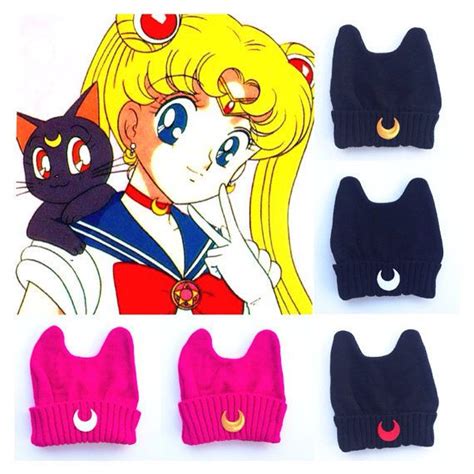 Sailor Moon Luna Inspired Cat Hand Patched Beanie Sailor Moon Luna