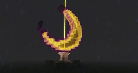 A Crescent Moon Beacon Design I Made Rminecraft