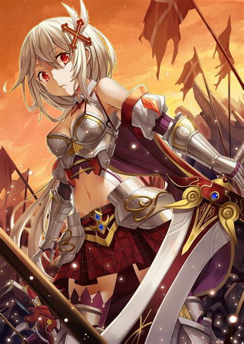 Wallpaper Anime Girls Cleavage Armor Sword Original
