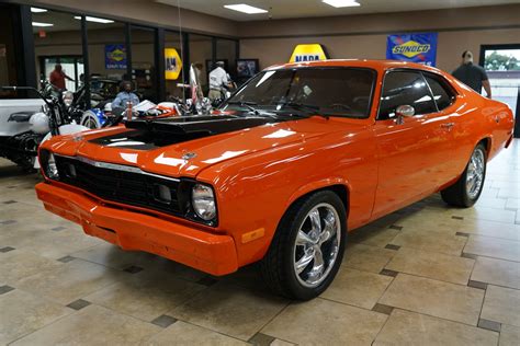 Magnificent tangelo orange pearl 1973 plymouth barracuda 1971 hemi cuda clone for sale boasts a 6.1l hemi v8 engine with 5. 1973 Plymouth Duster | Ideal Classic Cars LLC