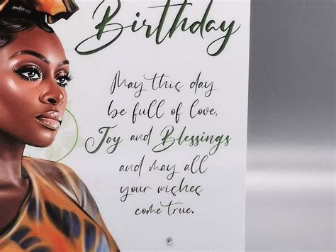 Happy Birthday Black Woman Happy Birthday Black Greeting Etsy Uk