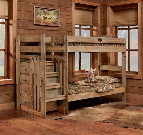 All bunk beds with mattress are made from exceptional materials that give them unparalleled strength and durability. Simply Bunk Beds 5989-2PC Mossy Oak Twin Twin Stairstep ...