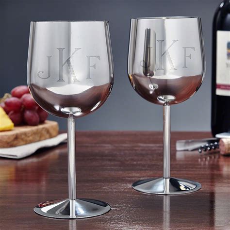 Concord Stainless Steel Wine Glasses Set Of 2