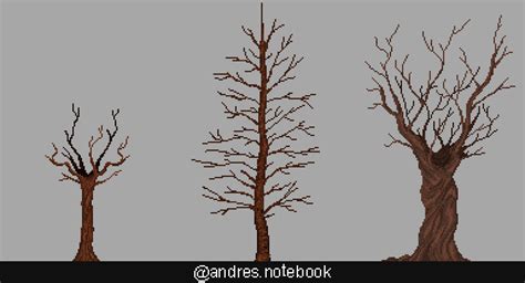 2d Pixel Art Trees With Season Variations Gameassets