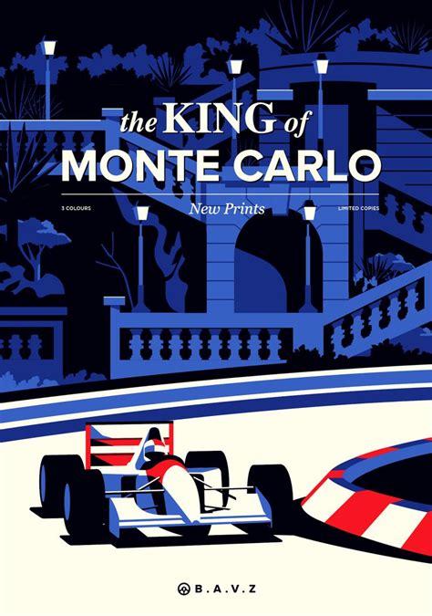 Formula 1 Racing Monte Carlo Printed On Natural White Matte Etsy In