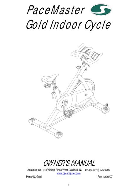 Schwinn fitness ic3 indoor stationary exercise bike cycling training 300 lb maximum weight. PACEMASTER GOLD INDOOR CYCLE OWNER'S MANUAL Pdf Download ...