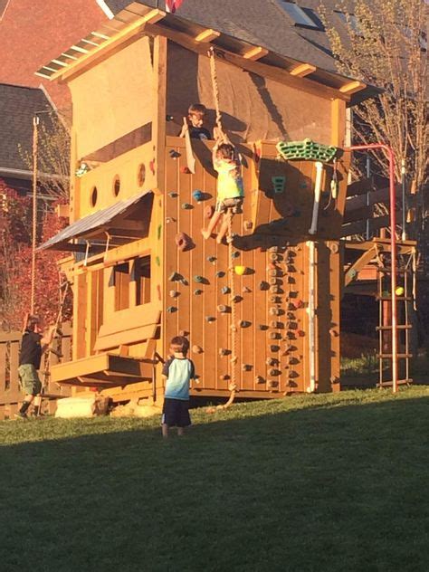 Backyard Kids Club House With Climbing Wall Finished Kids
