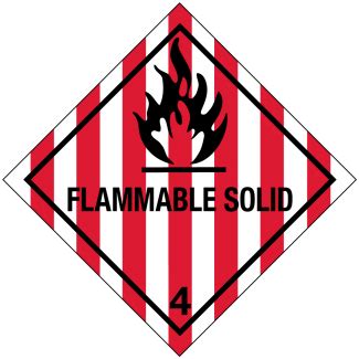 Hazard Class Flammable Solid Worded Vinyl Label Icc