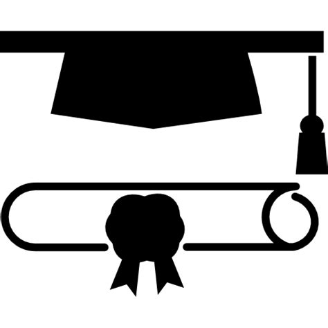 Graduierung Hut Mit Diplom Kostenlose Icon