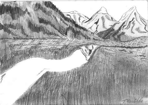 Pencil Drawing Of Some Mountains