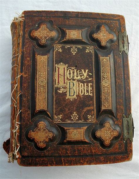 Holy Bible Dated 1885 Antique Gold Lettering Leather And Board Held