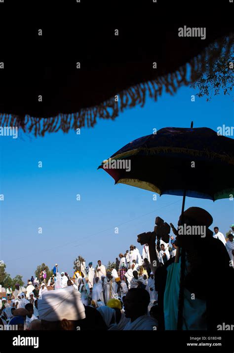 Silhouette Of An Ethiopian Priest Blessing The Crowd During Kidane