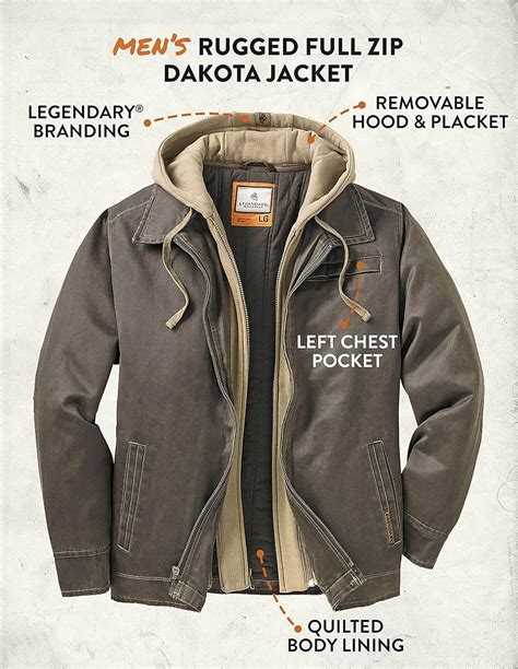 Buy Legendary Whitetails Mens Rugged Full Zip Dakota Jacket Online At