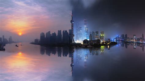 1920x1080 Shanghai Day And Night 1080p Laptop Full Hd Wallpaper Hd