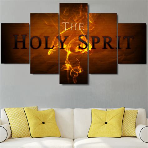 Christian Holy Spirit Easter Abstract 5 Panel Canvas Art Wall Decor