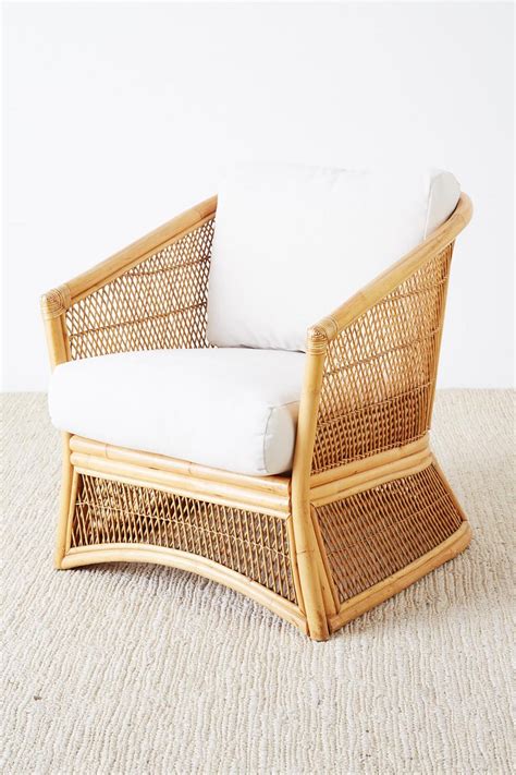 Midcentury Bamboo Rattan Wicker Lounge Chair At 1stdibs