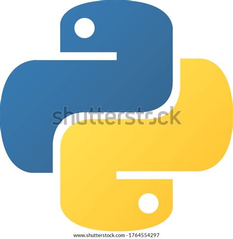 Python Emblem Blue Yellow Snakes Print Stock Vector Royalty Free