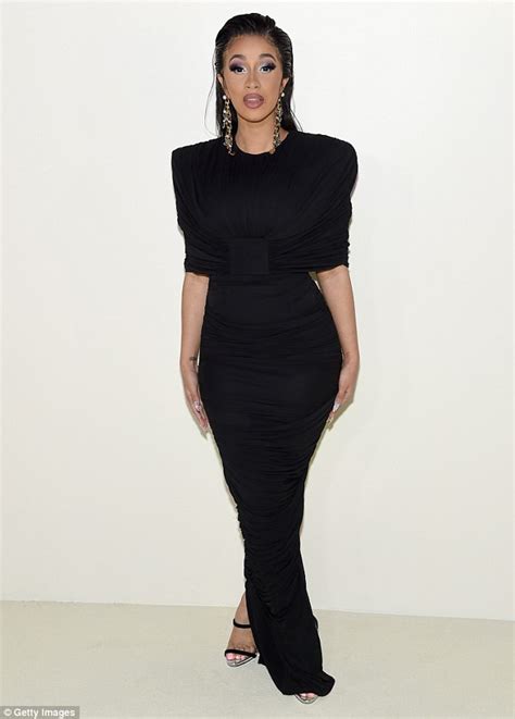 Cardi B Cuts An Elegant Figure In Curve Highlighting Black Dress At Tom