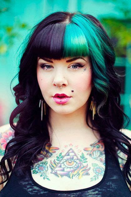 Green Dyed Hair Idea And Tattoos Looks Rockabilly Rockabilly Hair