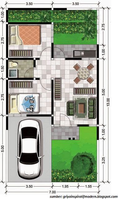 Desain rumah minimalis 5x12 yg sedang trend saat ini youtube via youtube.com. Gambar Denah Rumah Minimalis Ukuran 6x10 Terbaru | Denah ...
