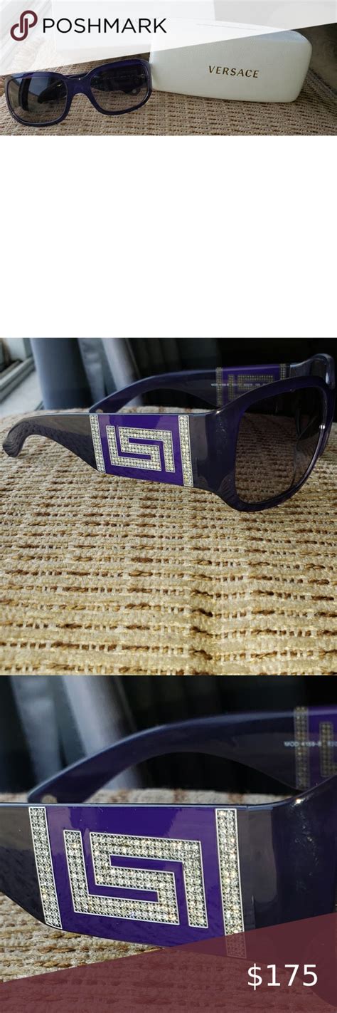 Versace Sunglasses With Crystals Versace Sunglasses Greek Key Pattern Crystals