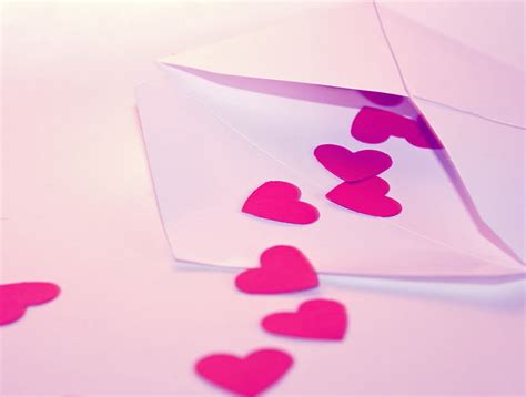 Hd Wallpaper Pink Heart Paper Cutouts Envelope Love Heart Shape