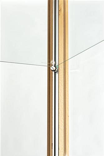 Glass Curio Cabinet Display Natural Hornbeam Wood 235w