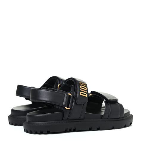 Christian Dior Lambskin Dioract Sandals 365 Black 818491 Fashionphile